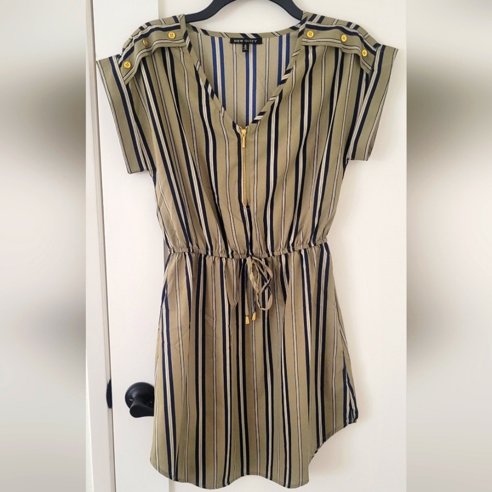 Green stripped dress